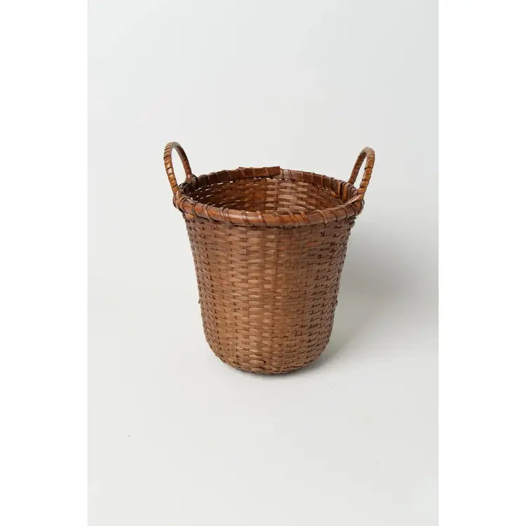 Antique French Wicker Basket With Handles