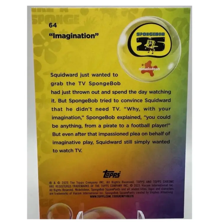 2025 Topps Chrome SpongeBob “Imaginaaation” Aqualava Refractor 023/199