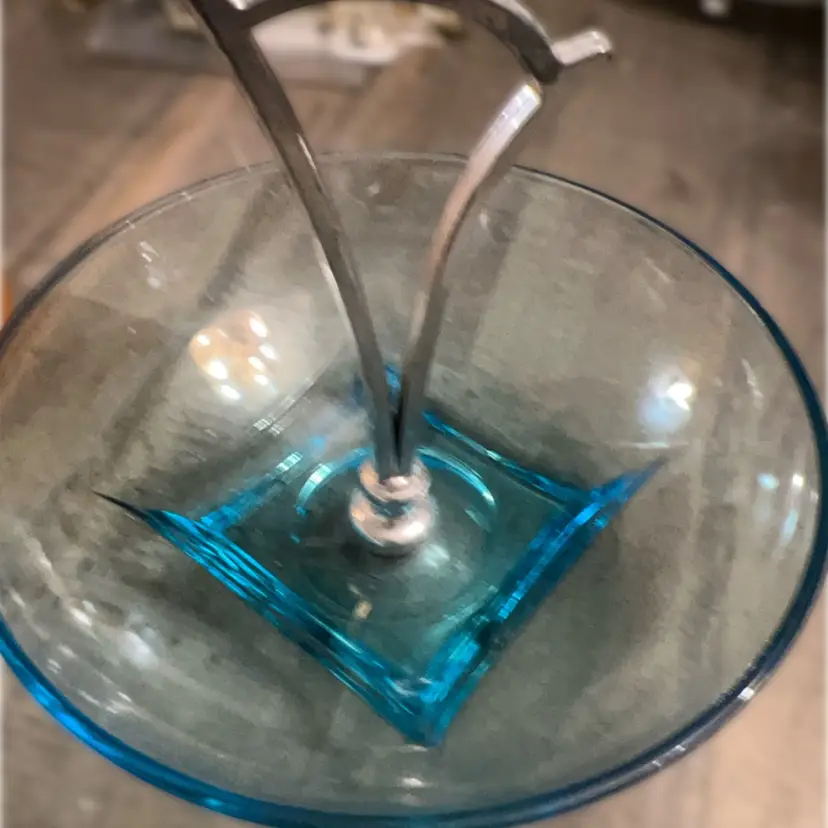 Vintage Blue Glass MCM Candy Dish