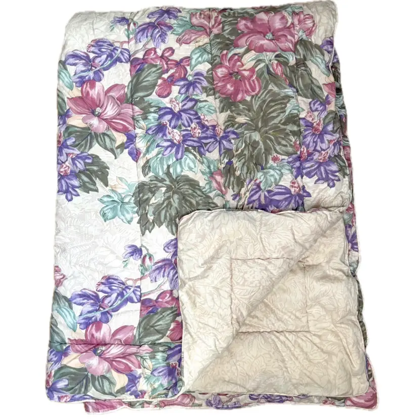 Vintage Croscill Floral Reversible Comforter Twin XL 68 x 90 Inches Grandmacore