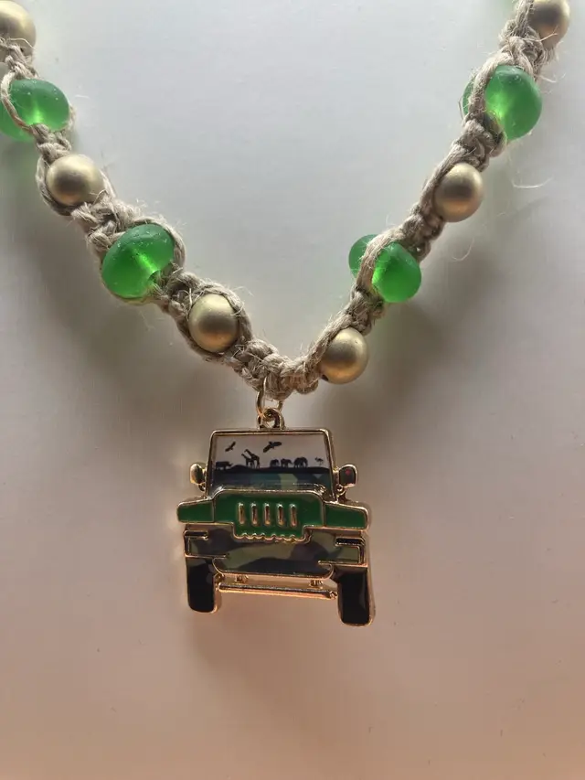 Safari Jeep Hemp Necklace