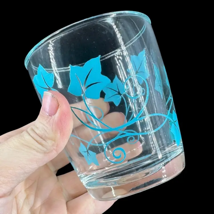 Small Glass Blue Vine Juice Cup