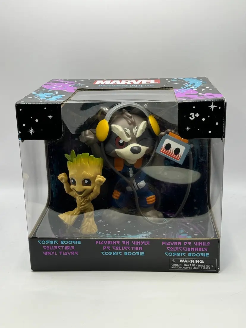 Disney Exclusive Wonder Ground Gallery Cosmic Boogie Rocket & Groot Figure NIB