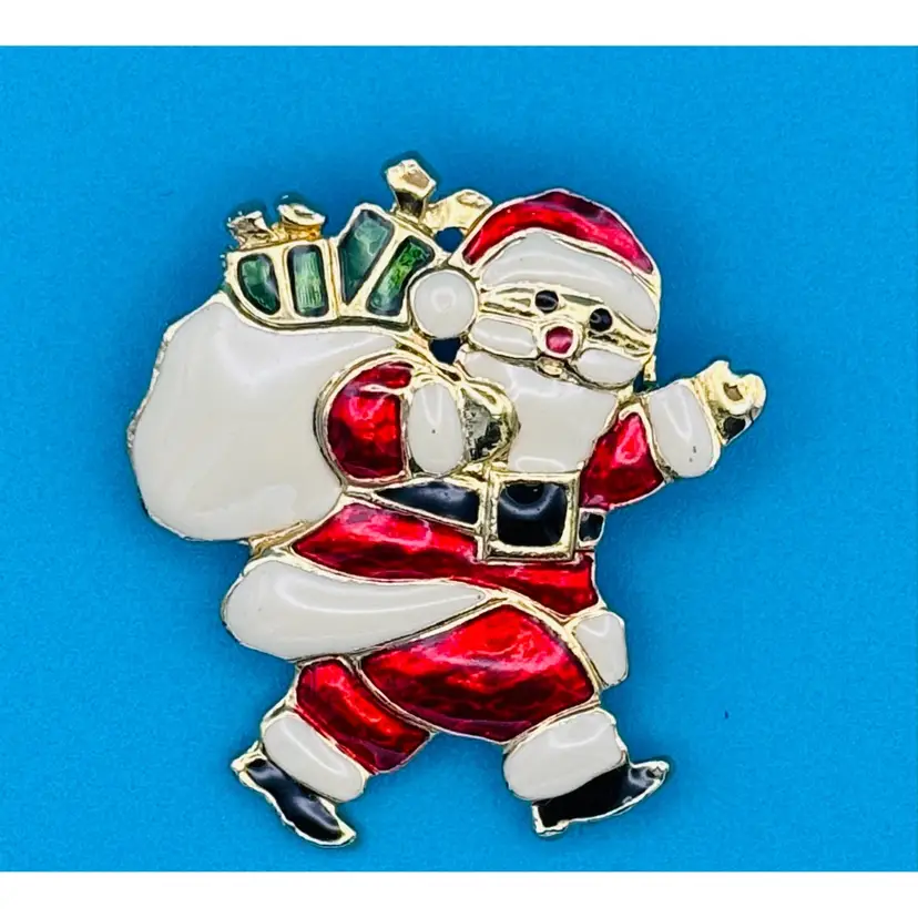 Santa With Presents Pin