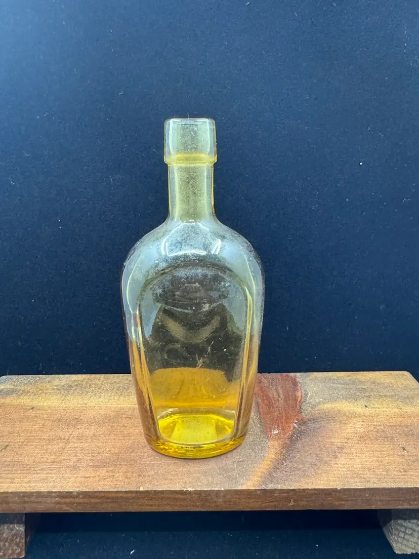 Vintage Amber Bottle, 6”