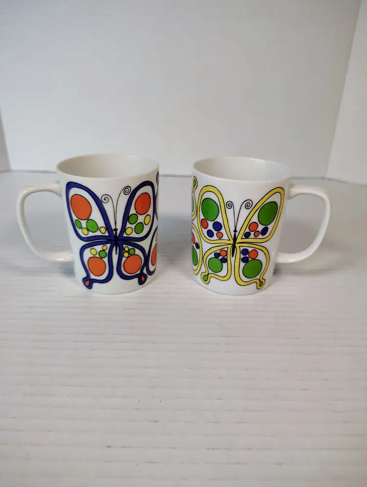 Vintage Butterfly Mugs Fitz and Floyd 1970s