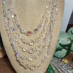 5 Strand AB Crystal Necklace