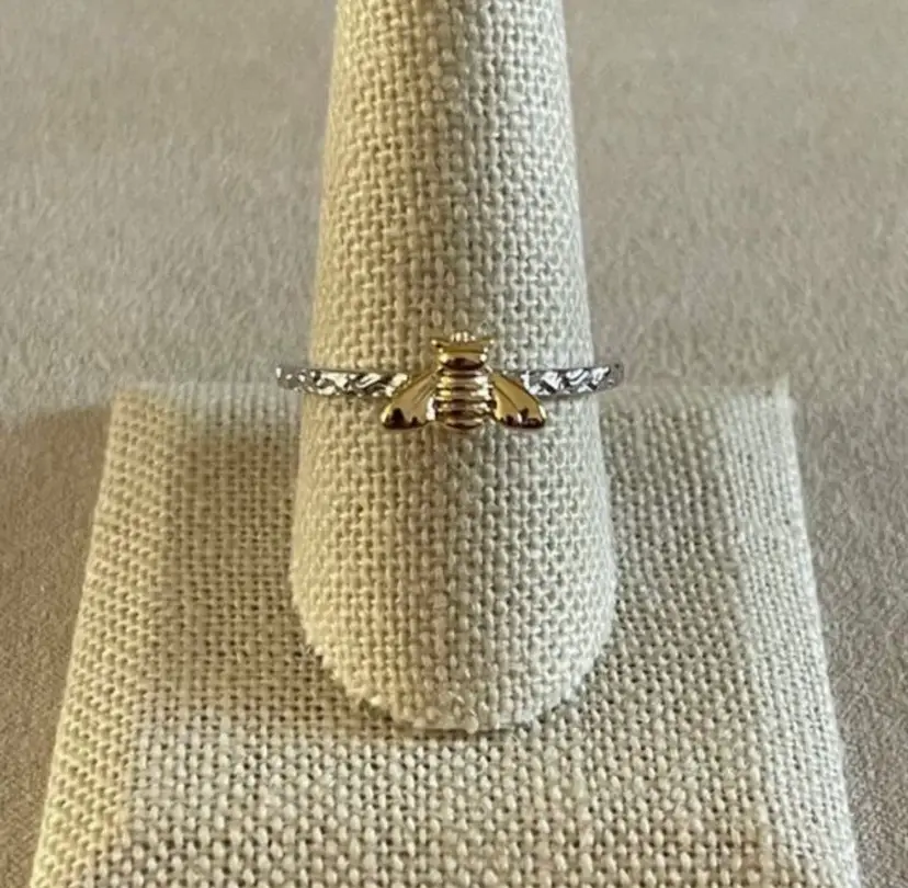 Sterling Silver Bee Two Toned Mixed Metal Ring Size 10