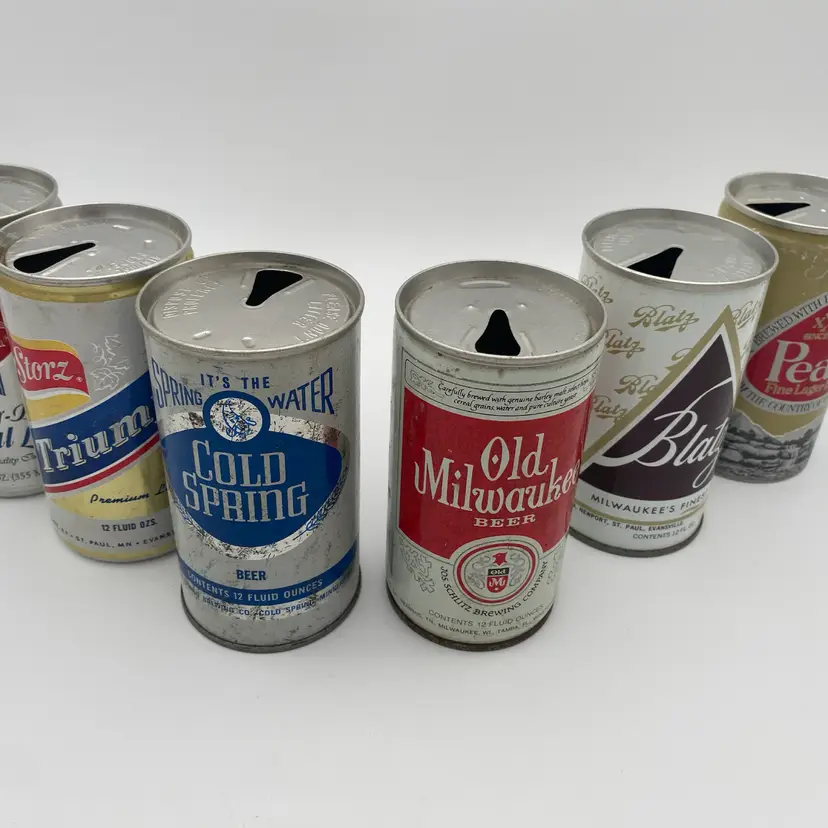 Collectible Beer Can Bundle - Vintage Mixed Brand Six Pack #10 - 1970's-1980's