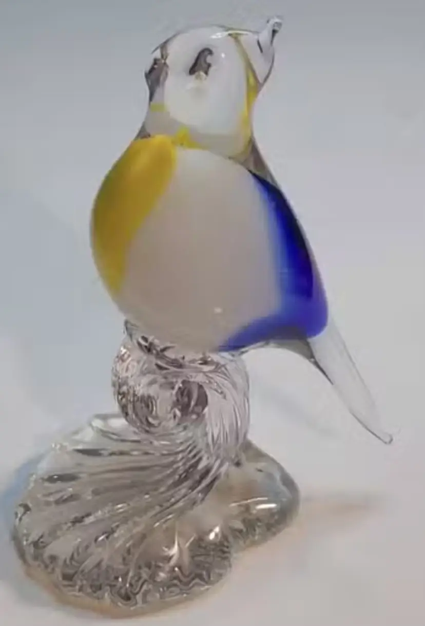 Vintage Art Glass Parrot Figurine