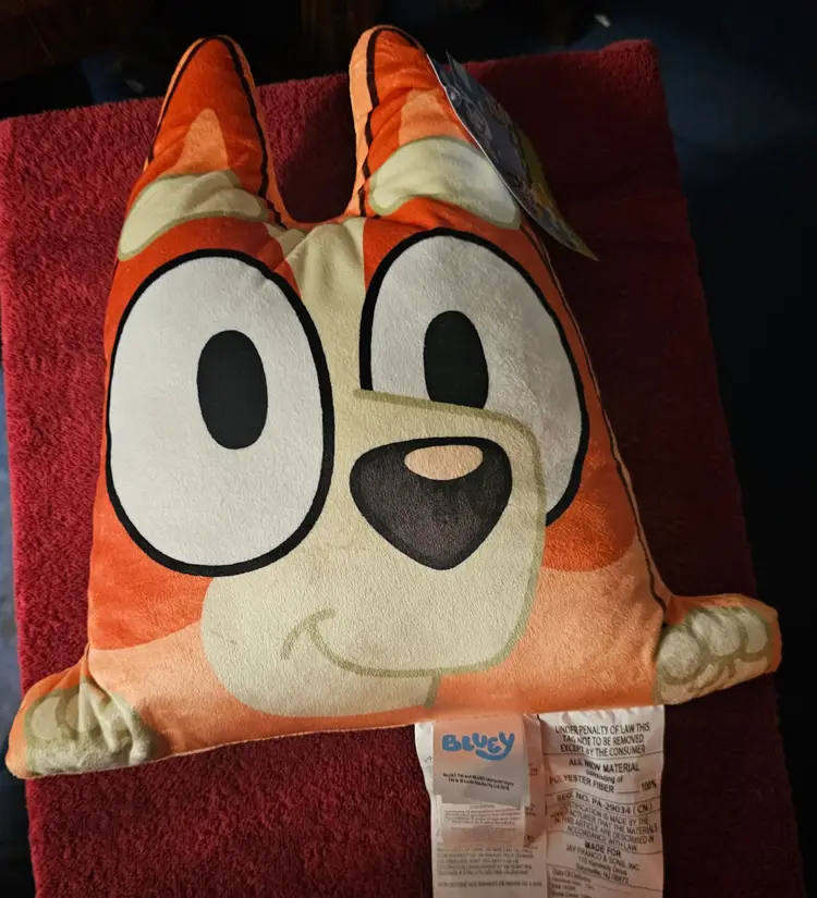 Bingo Heeler Plush Face Pillow -NEW with Tags