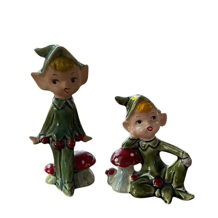 Lefton Christmas Pixie Pair