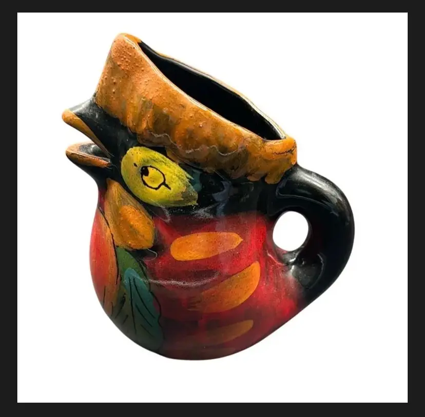 Hand painted rooster creamer