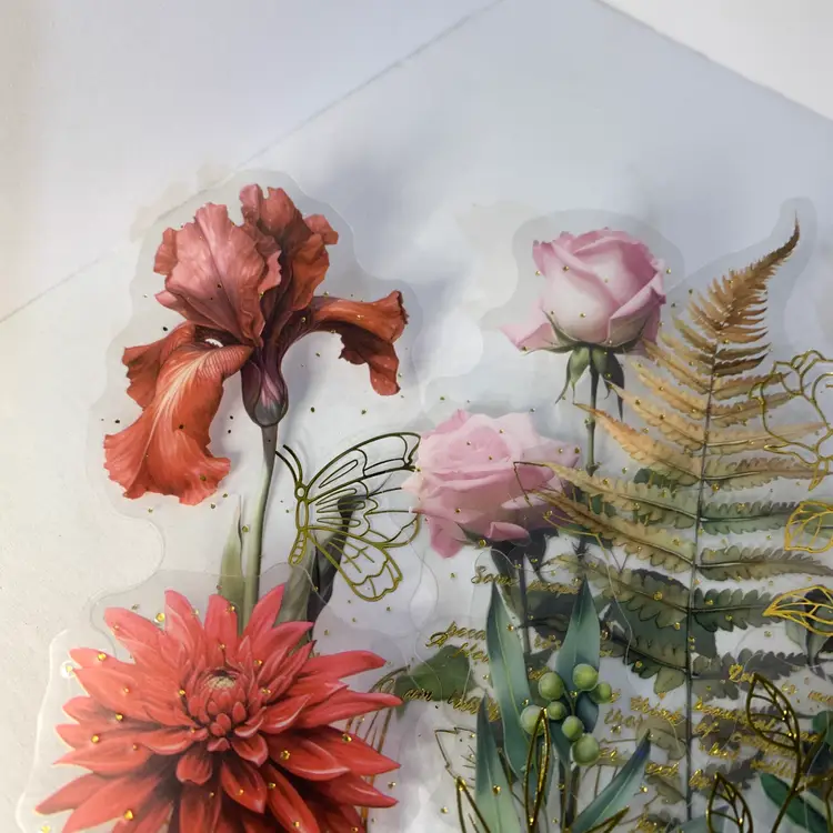 11-Red Flower Stickers