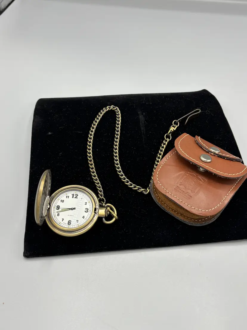 Japan Pocket Watch with Leather Case