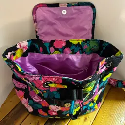 NWOT Vera Bradley Retired “Hilo Meadow” Pattern Small Backpack Cinch Hobo Bag