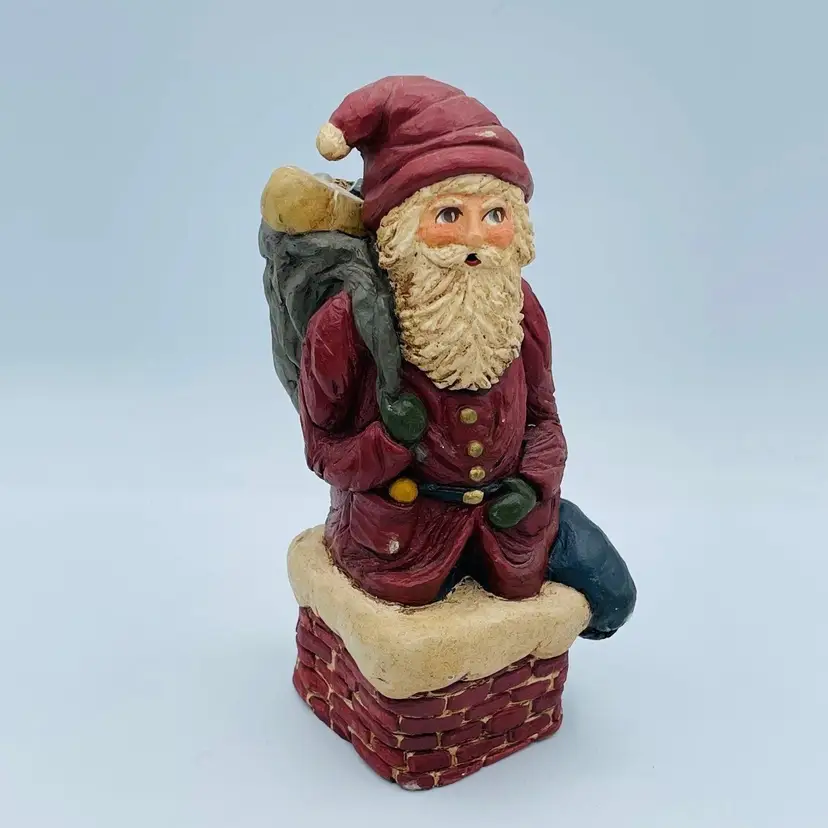 Vintage Diana Wade Originals LE Signed old World Santa Down Chimney Figure