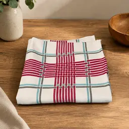Vintage Plaid Tablecloth Mid Century kitchen Linen Retro Cloth - 48"x48" Farmhouse Dining Decor