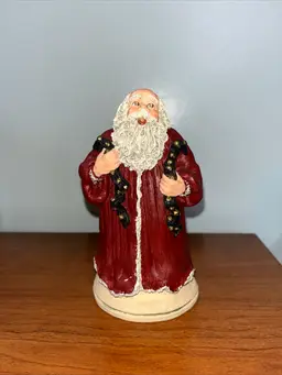 Vintage June McKenna Flat Back Santa Figurine 1993 "Bells of Christmas" Numbered