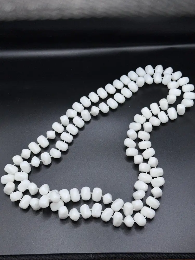 Chunky Vintage White Bead Necklace