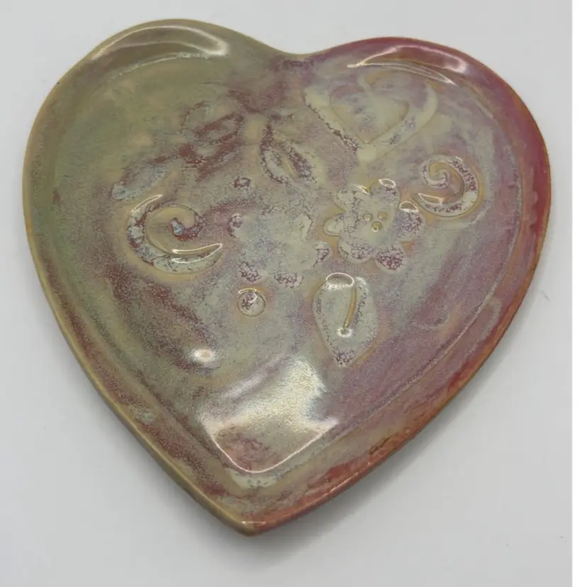 Studio Pottery Heart Trinket Dish