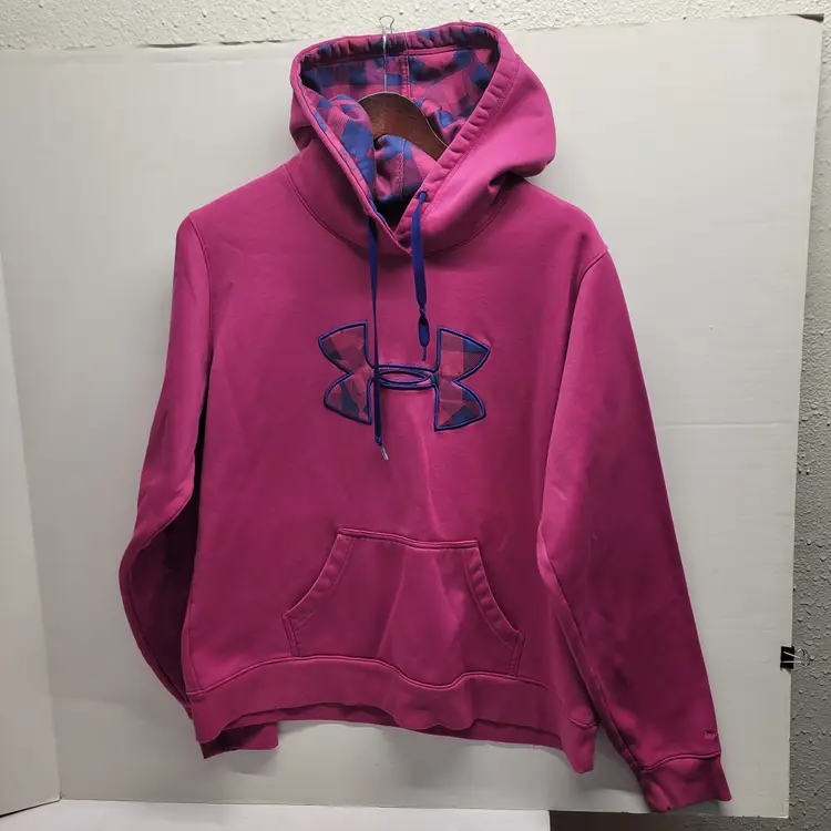 Under Armour Pink & Purple Hoodie Sweatshirt UA Storm Fleece Women's Size XL