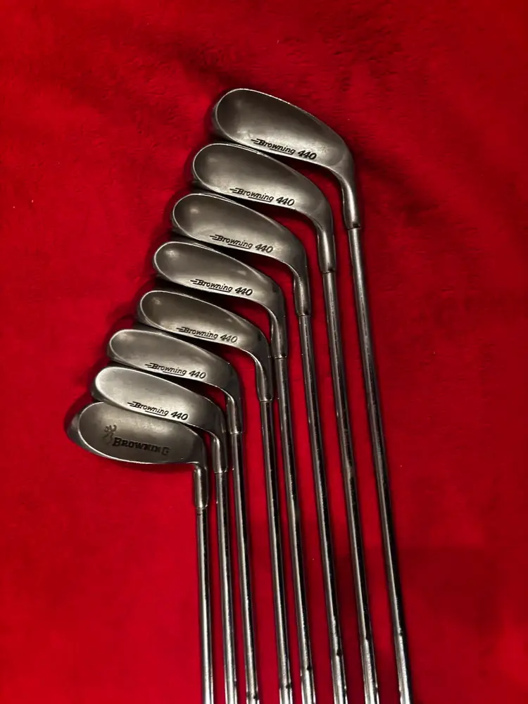 Complete vintage Browning 440 set of golf clubs