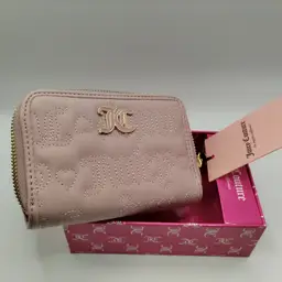 NWT Juicy Couture Not Your Babe Med Double Zip Around Wallet - Dusty Blush