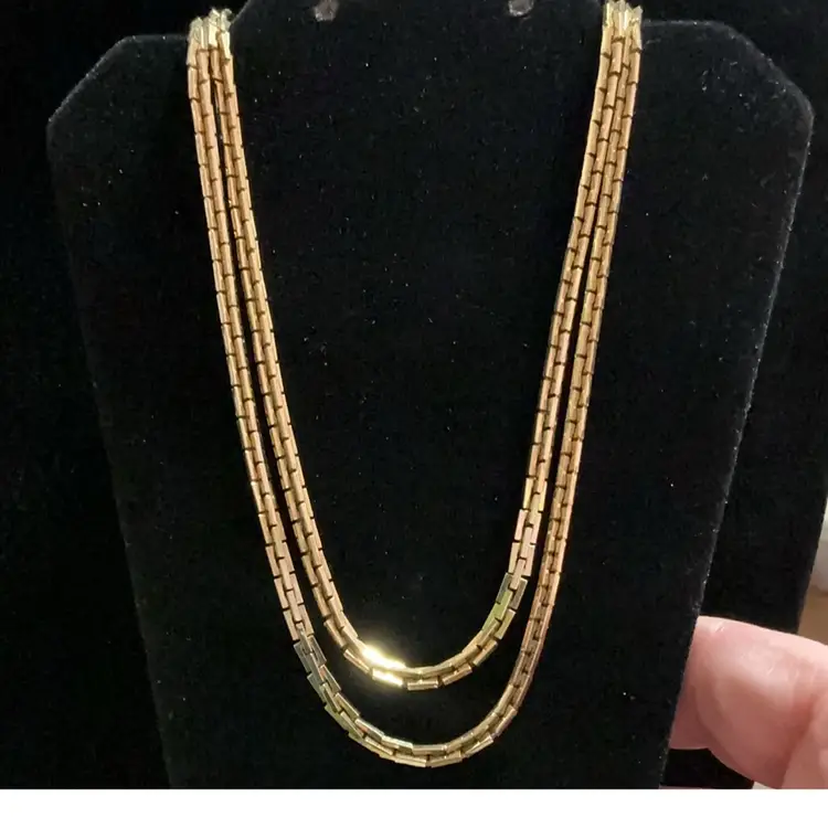 #4. Vintage Goldtone Double Strand Choker.