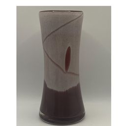 Art Glass Vase, Plum And White, 6 1/2” Tall, 3” At Base