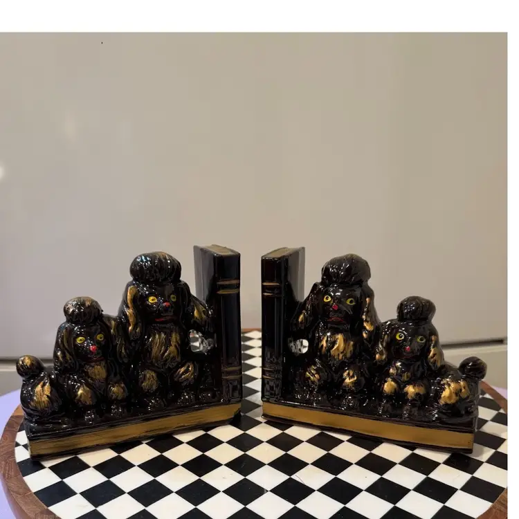 Mid-Century Poodle Bookends