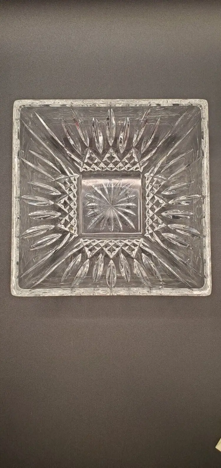 Waterford Clarion Pattern Crystal Square Bowl 6" Clear Candy Dish Stamped