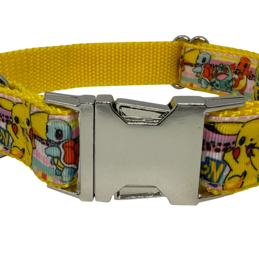 Dog Collar Pokemon Game Large Handmade Heavy Duty W/ Metal Buckle