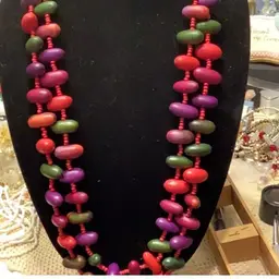 Wooden beads very colorful with seed beads in between