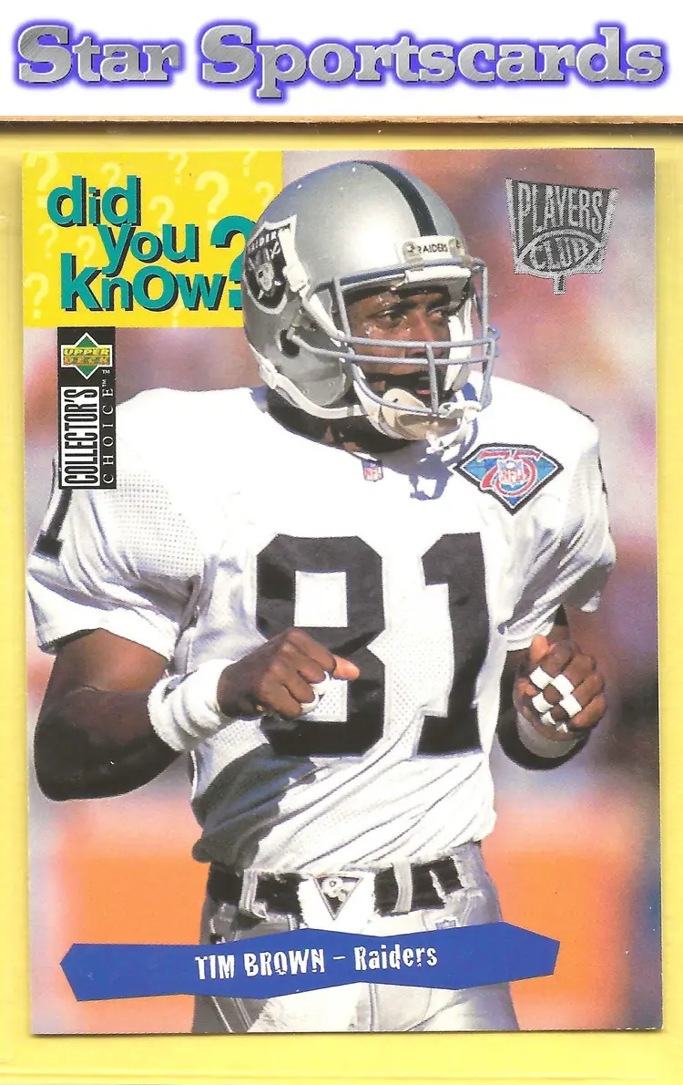 1995 Collector's Choice #42 Tim Brown Player's Club Oakland Raiders