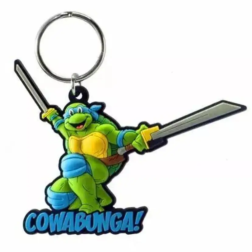 Soft Touch PVC Key Ring: Leonardo TMNT Teenage Muntant Ninja Turtles