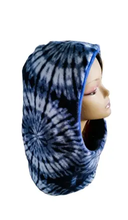 Blue Tie Dye Fleece Hood