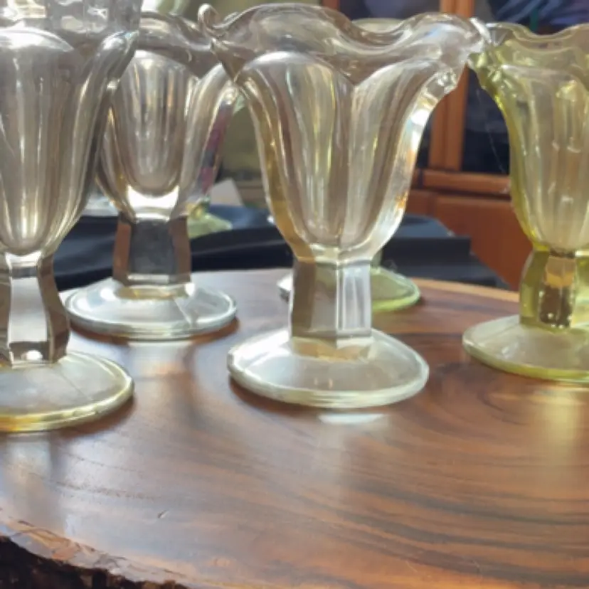 take your pick vintage yellow glass sherbet cups