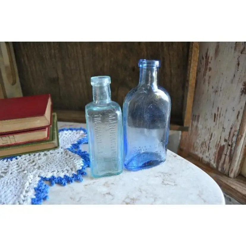 Vintage Sawyers Blueing and Hires Root Beer Extract Bottles
