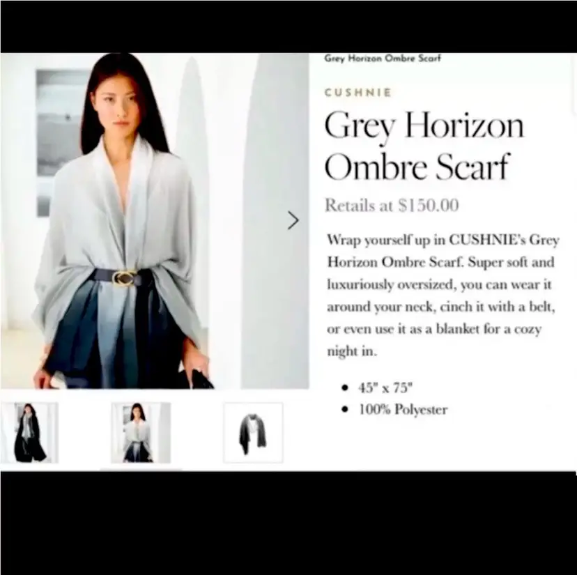 Rachel Zoe Carly Cushnie Ombre Print Scarf / Wrap NEW