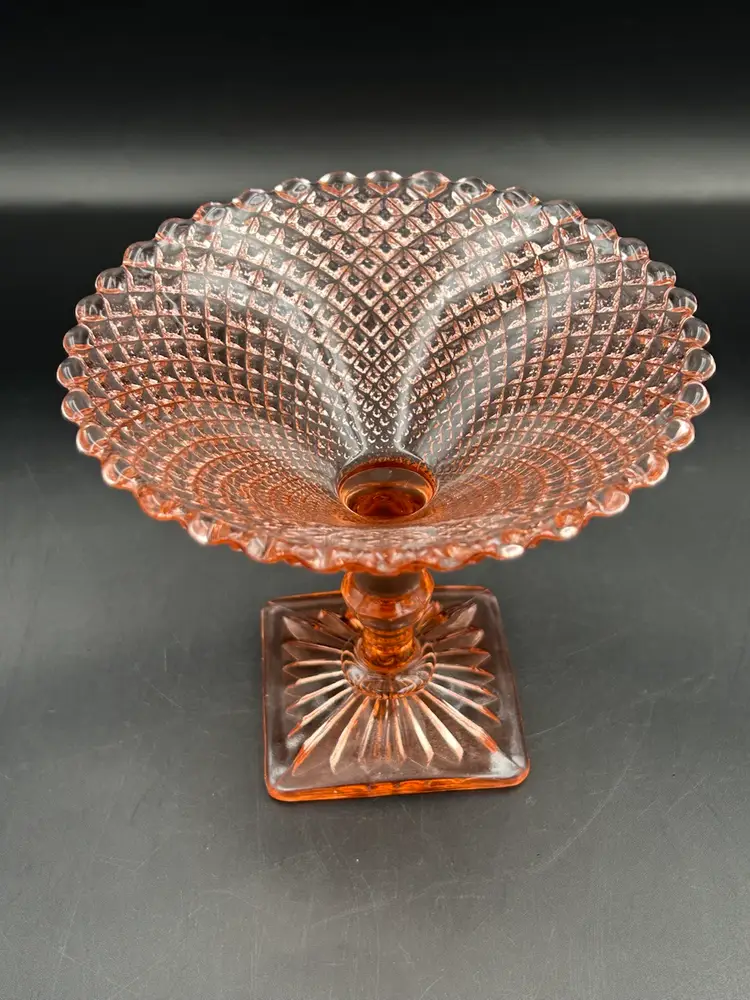 Vintage MCM Anchor Hocking, Pink Glass, Miss America Candy/Nut Dish