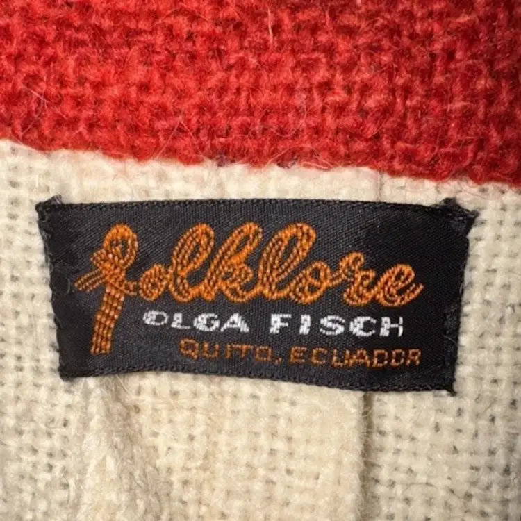 Folklore Olga Fisch Wool Open Jacket Sweater Ecuador Boho