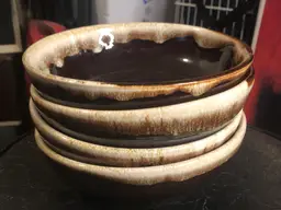 Vintage MCM Brown Drip Ceramic Soup Bowls, Plates, Butter dish, Salt & Pepper Shakers Pitcher and more - Rustic Charm Set