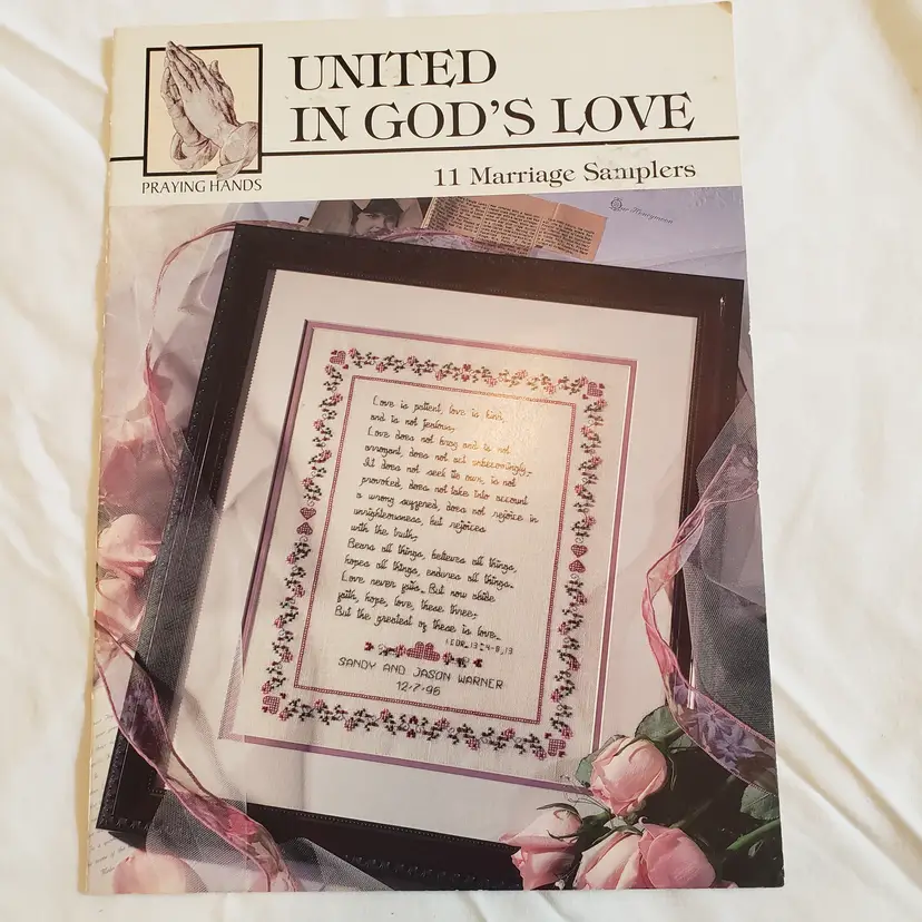 Used Cross-stitch Praying Hands United In God's Love pattern Leaflet 1996