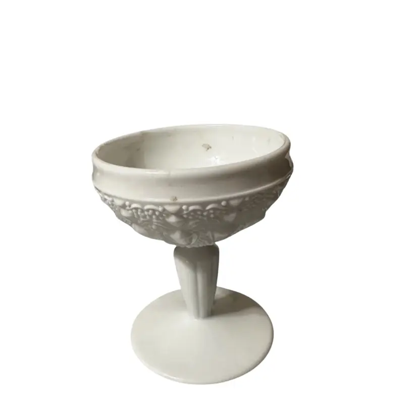 Vintage milk glass pedestal bowl