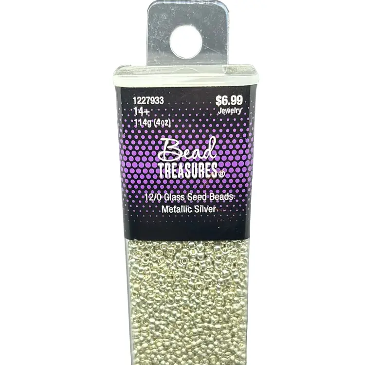 Metallic Silver Bead Treasures 12/0 Glass Seed Beads