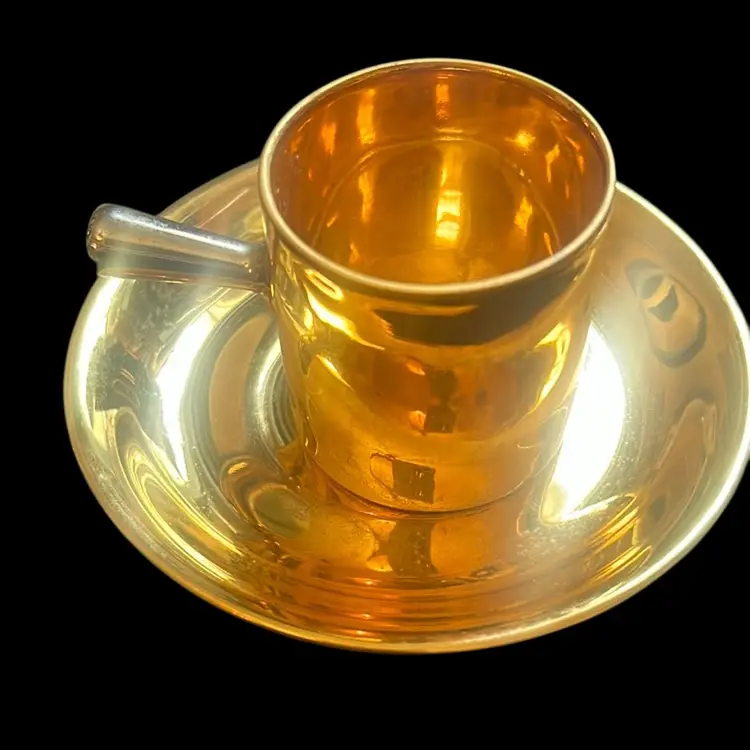 Vintage Victoria China Made in  Czechoslovakia Coffee Tea Cup and Saucers Sets - Gold Gilding    The victoria factory was founded in 1883 in karisbad by a london company