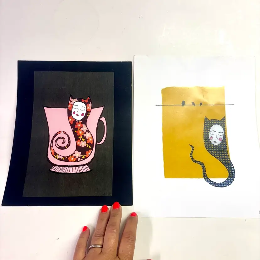 Weirdo Serpent Cat Lady Art Prints x2