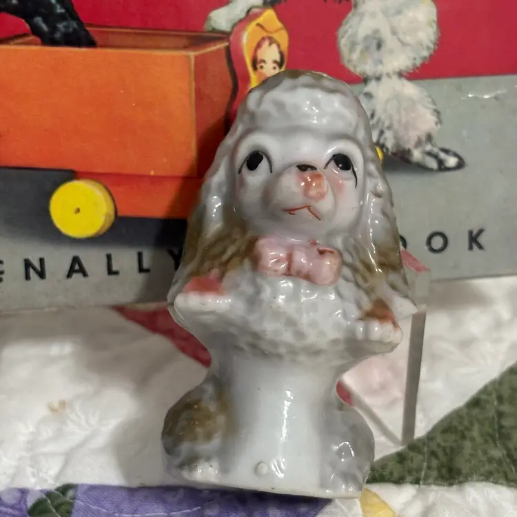 Playtime Poodles: Real Live Animal Book With Poodle Figurine 1955