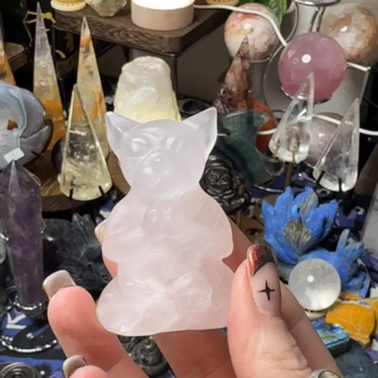Rose Quartz Yoga Dog